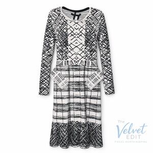 BCBGMaxAzria Monochrome Long Sleeve Dress